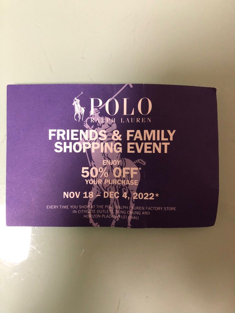 Polo ralph lauren friends and family coupon hot sale