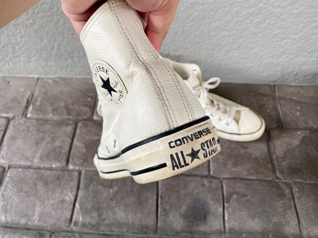 Ivory leather cheap converse