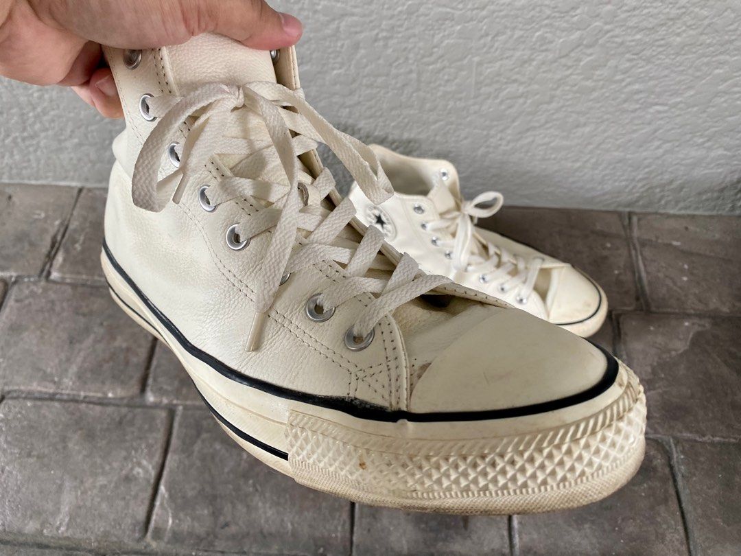 Ivory leather converse discount