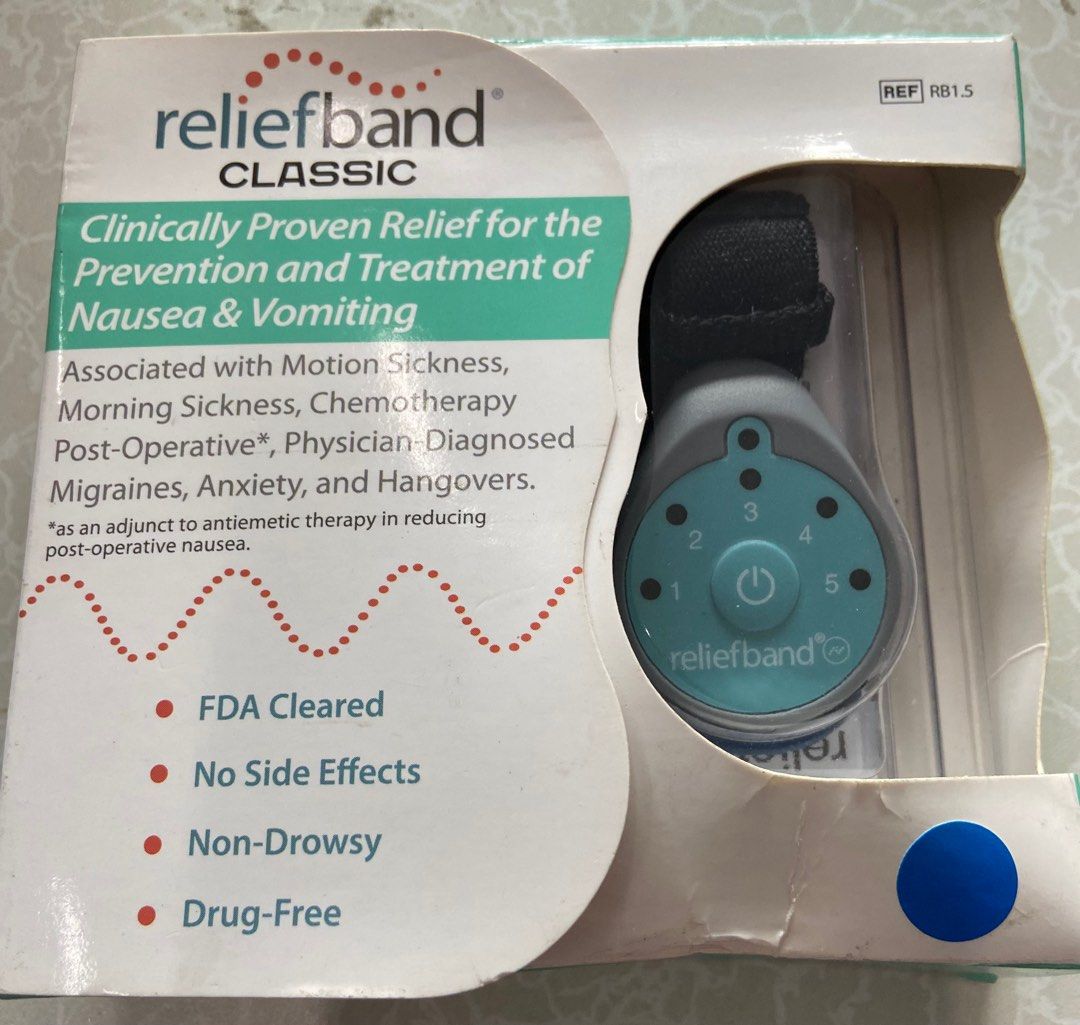 Reliefband Classic AntiNausea Wristband FDA Cleared Nausea & Vomiting Relief for Anxiety