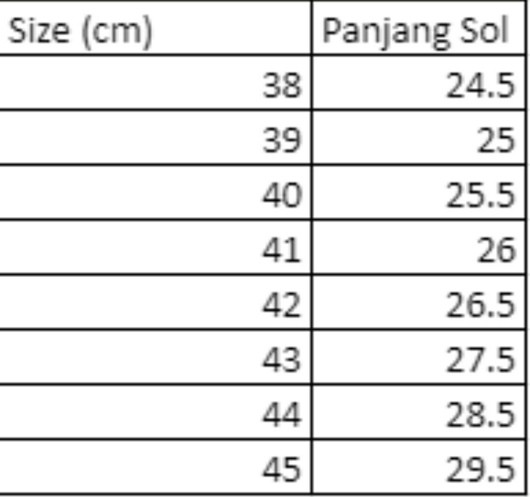 Size chart sandal best sale eiger
