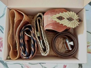 Set of genuine leather vintage belts