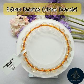 [Singapore In-Stock] 8.6mm Faceted Citrine Bracelet 黄水晶切面手串