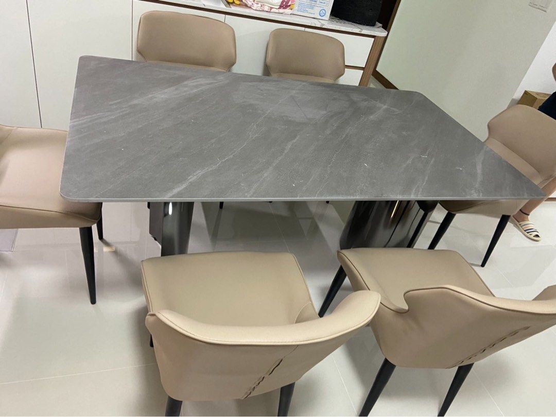 Sintered stone dining table, Furniture & Home Living, Furniture, Tables