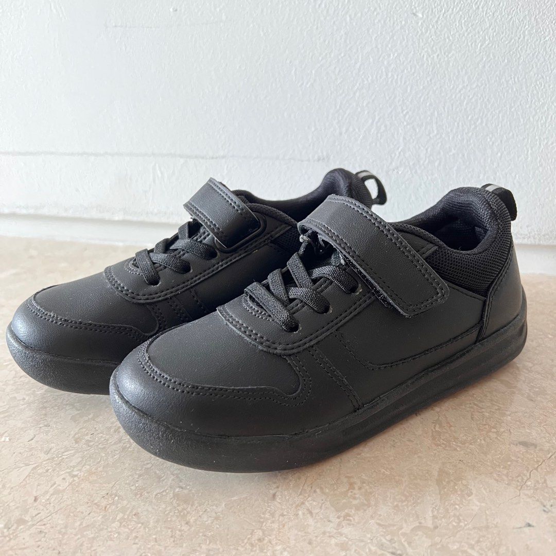 Childrens black school trainers sale