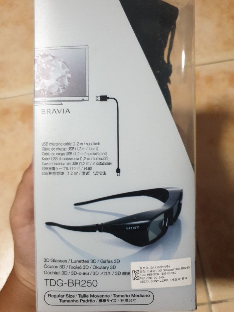 Gafas 3d Sony Tdg-br250 Recargables Con Cable Usb Y Forro - 5