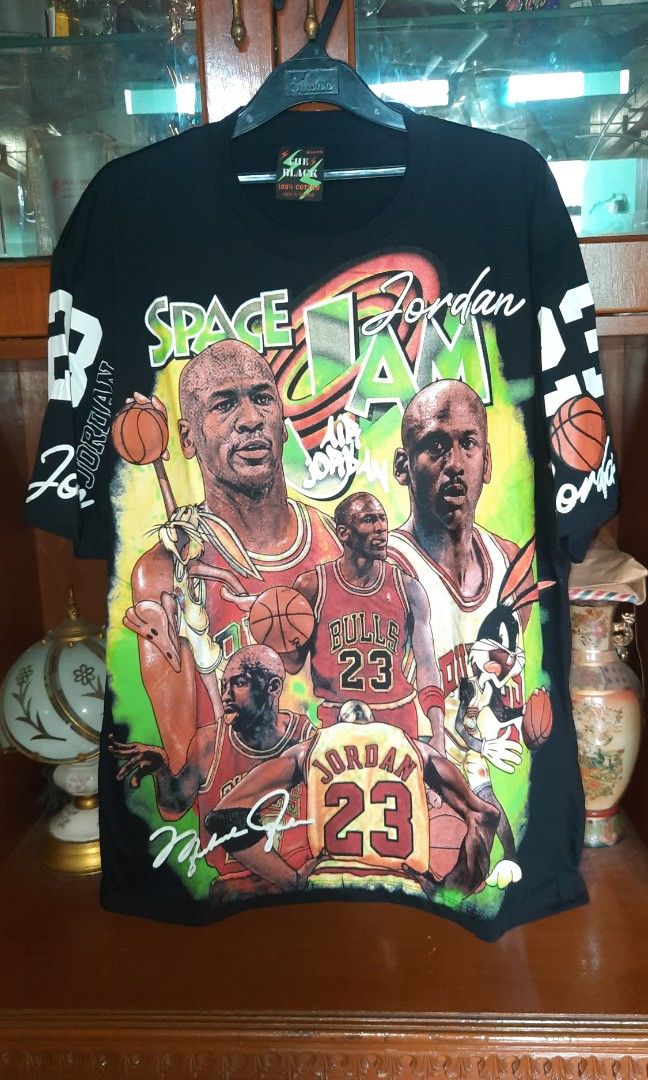 Space Jam t shirt kaos michael jordan chicago bulls thrift