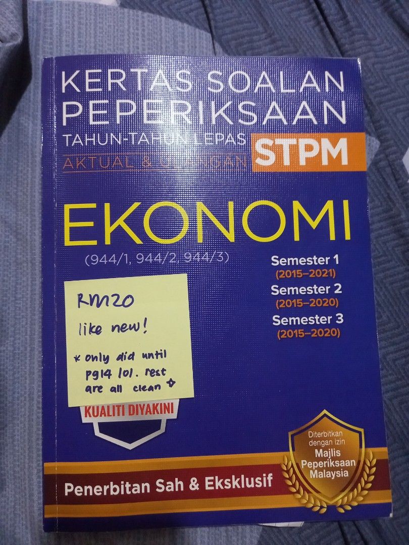 STPM Ekonomi Form 6 Past Year Paper Book, Hobbies & Toys, Books