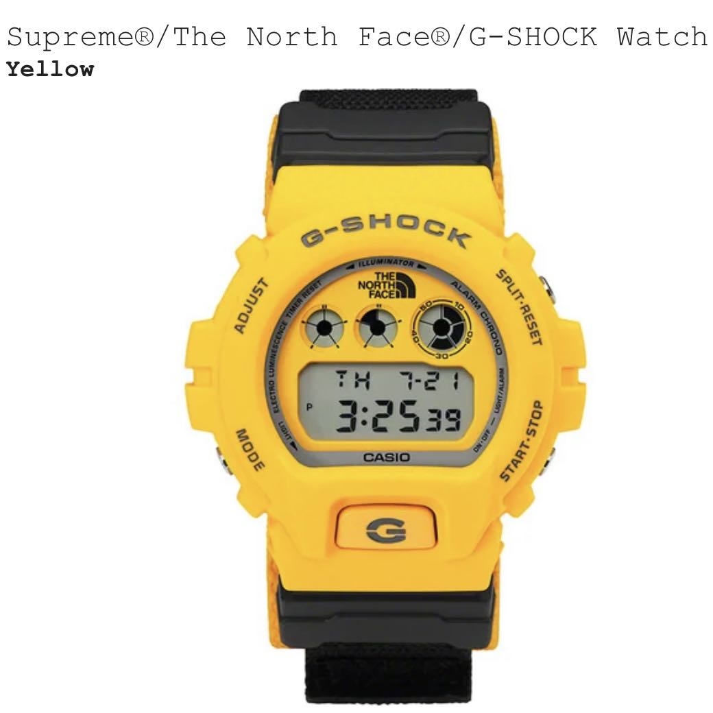 ┣︎日本代購┫︎Supreme/The North Face/G-SHOCK Watch DW6900|Yellow 