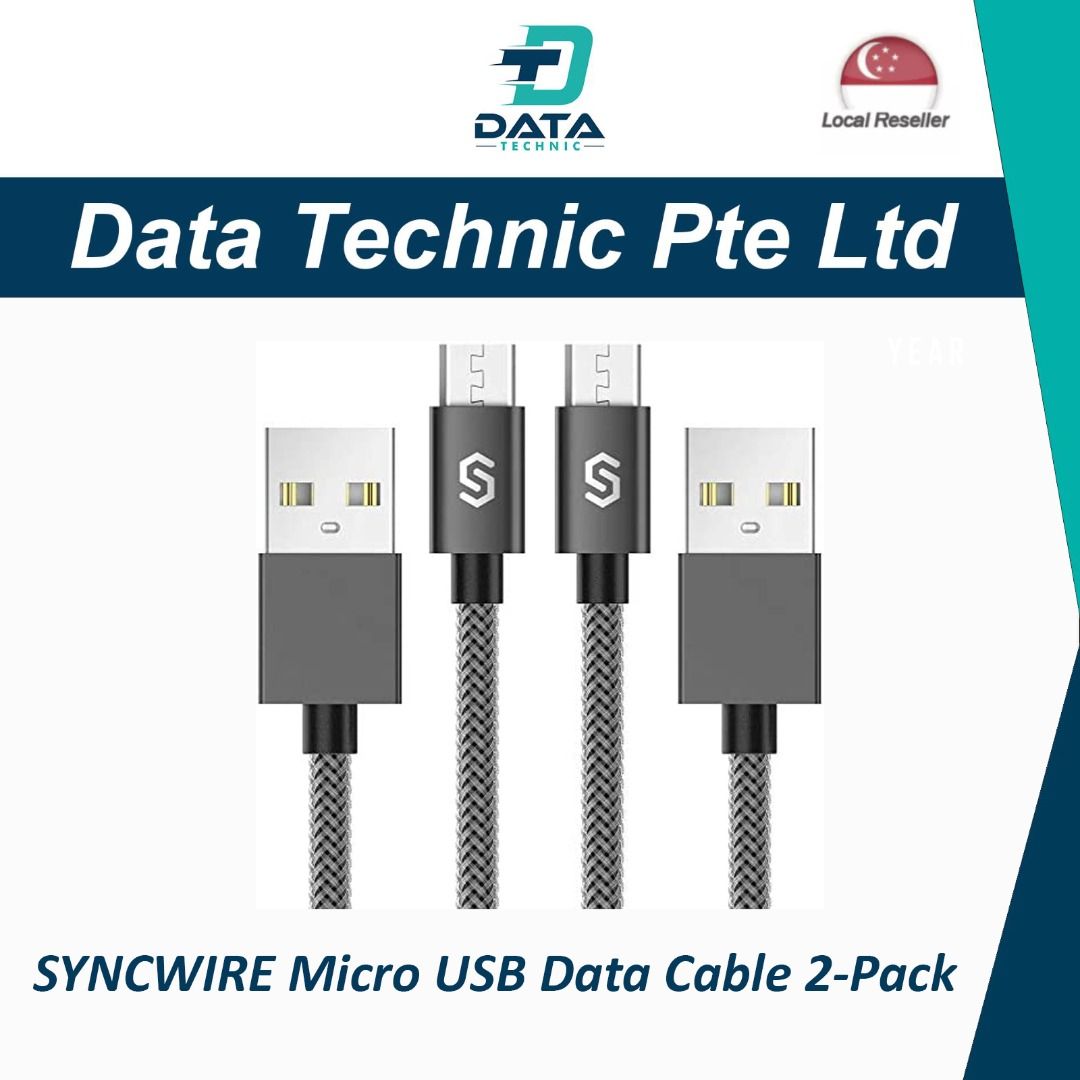 sueño Vigilante Ajustable SYNCWIRE Micro USB Data Cable 2-Pack, Computers & Tech, Parts &  Accessories, Cables & Adaptors on Carousell