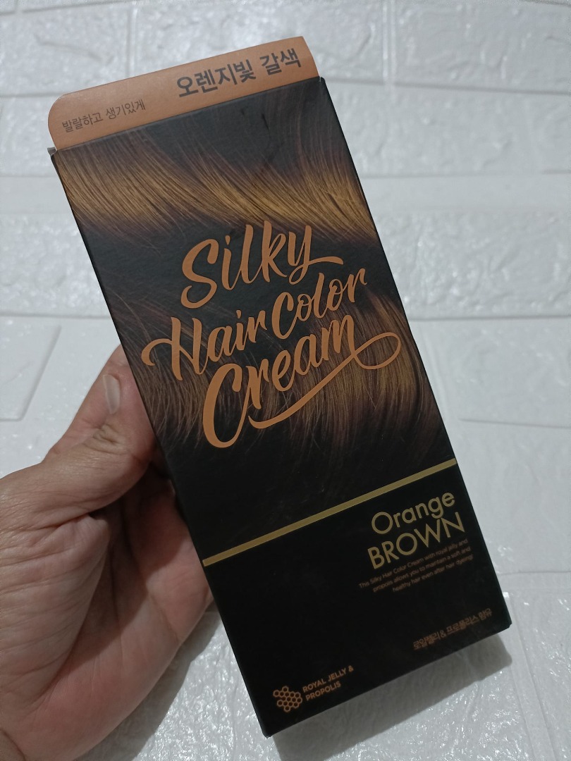 THE FACE SHOP Stylist Silky Hair Color Cream ORANGE BROWN, Beauty