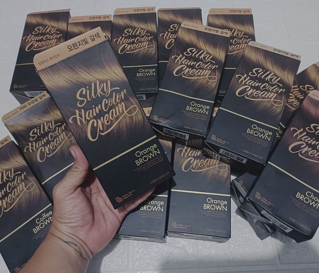 THE FACE SHOP Stylist Silky Hair Color Cream ORANGE BROWN, Beauty