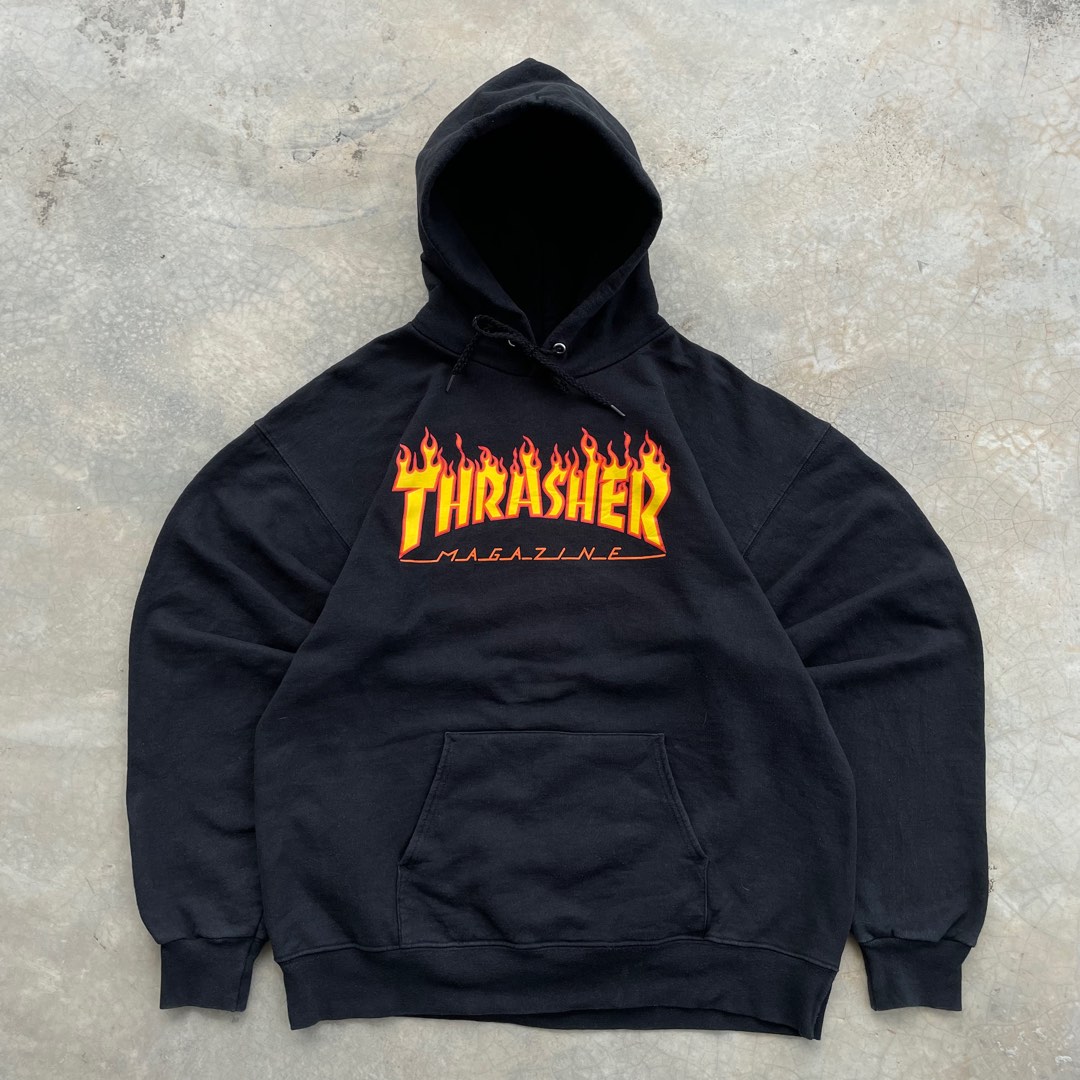 Thrasher Skateboarding Magazine Flame Pullover Hoodie x Vtg x Vintage