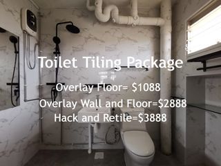 Toilet Package | Retile Toilet | Overlay bathroom | Tiles Overlay | Toilet renovation | Retile Service | Renovation Contractor hacking demolition renovation