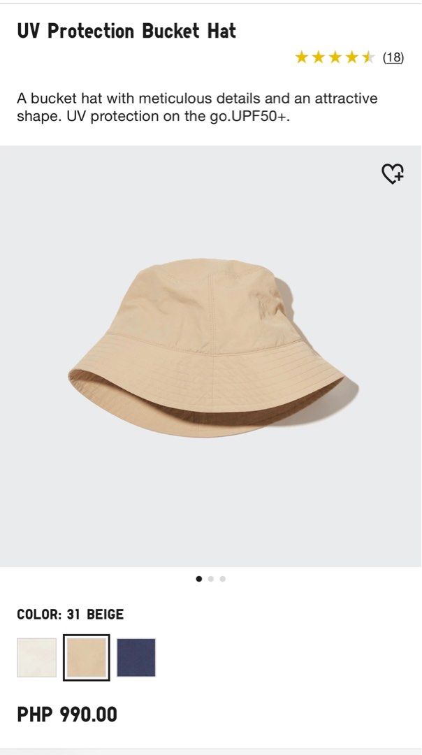 Uniqlo UV Protection Bucket Hat (Category: Hats & Beanies) located in Angeles City. Submitted by mockish8 (Listing ID 1199778244, Image 1). Description: Uniqlo aUV Protection Bucket Hat Brand New With tag Bought in Singapore Php 850.