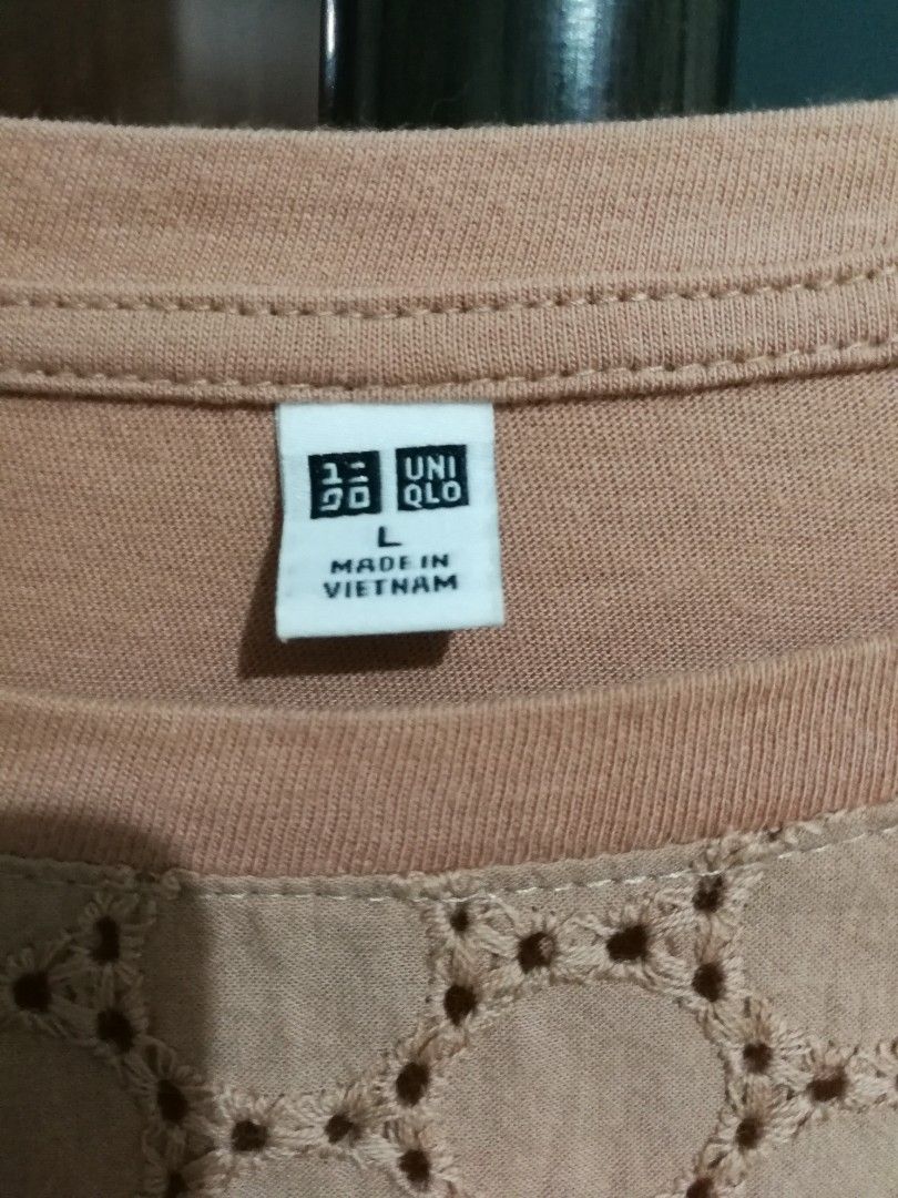 Uniqlo Lace Top Half Sleeve size Large (Category: Blouses) located in Manila. Submitted by katocampo (Listing ID 1199779074, Image 2). Description: Uniqlo Lace Top Half-Sleeve - size Large - Made in Vietnam - color Mocha - good as new - shipping fee c/o buyer.
