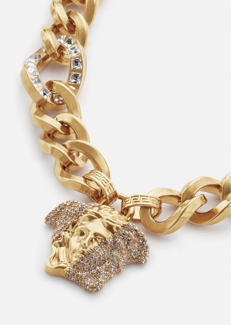 VERSACE PALAZZO DIA CRYSTAL CHAIN NECKLACE Women s Fashion