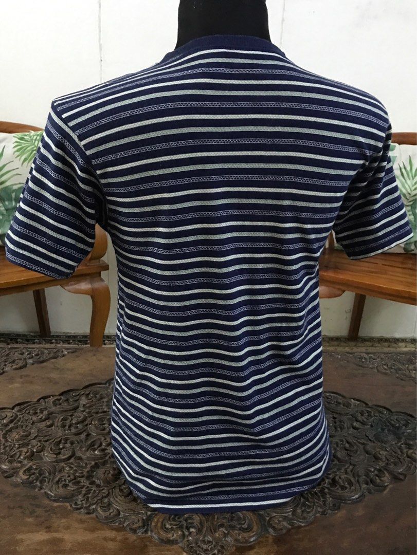 Vintage 90's BUGLE BOY Stripe Single Stitch T-Shirt, Men's Fashion