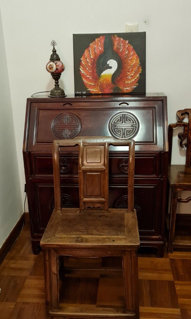 Vintage Chinese rosewood writing desk, Furniture & Home Living