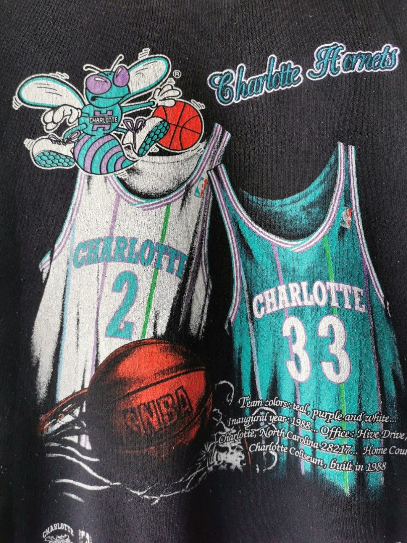 Charlotte Hornets Vintage 1988 Inaugural Distressed Hoodie Home