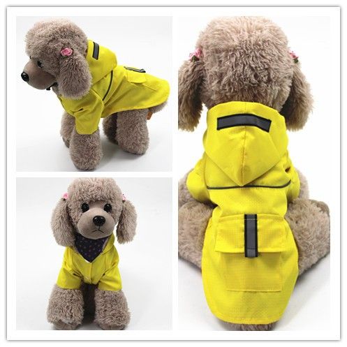 Waterproof raincoat for small dogs puppies trench cost rain wear reflective waterproof rain jacket chihuahua pets clothing for wet weather fire man