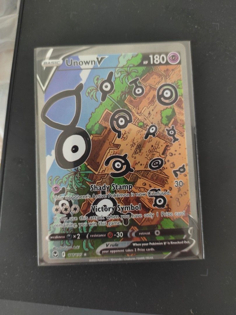 Mavin  2022 Pokemon Silver Tempest Unown V Full Alternate Alt Art 177/195  PSA 9 MINT