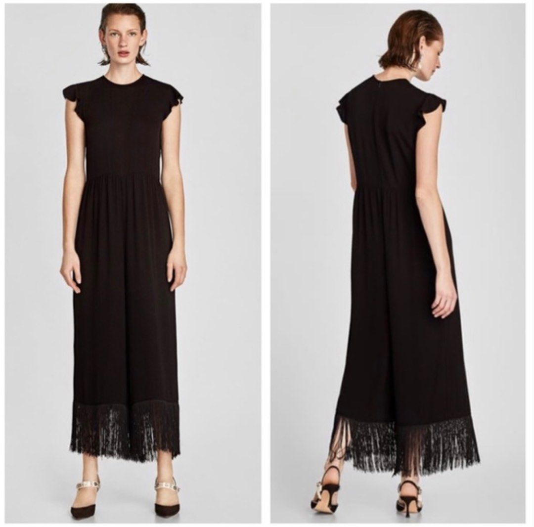 Zara Black fringe jumpsuit