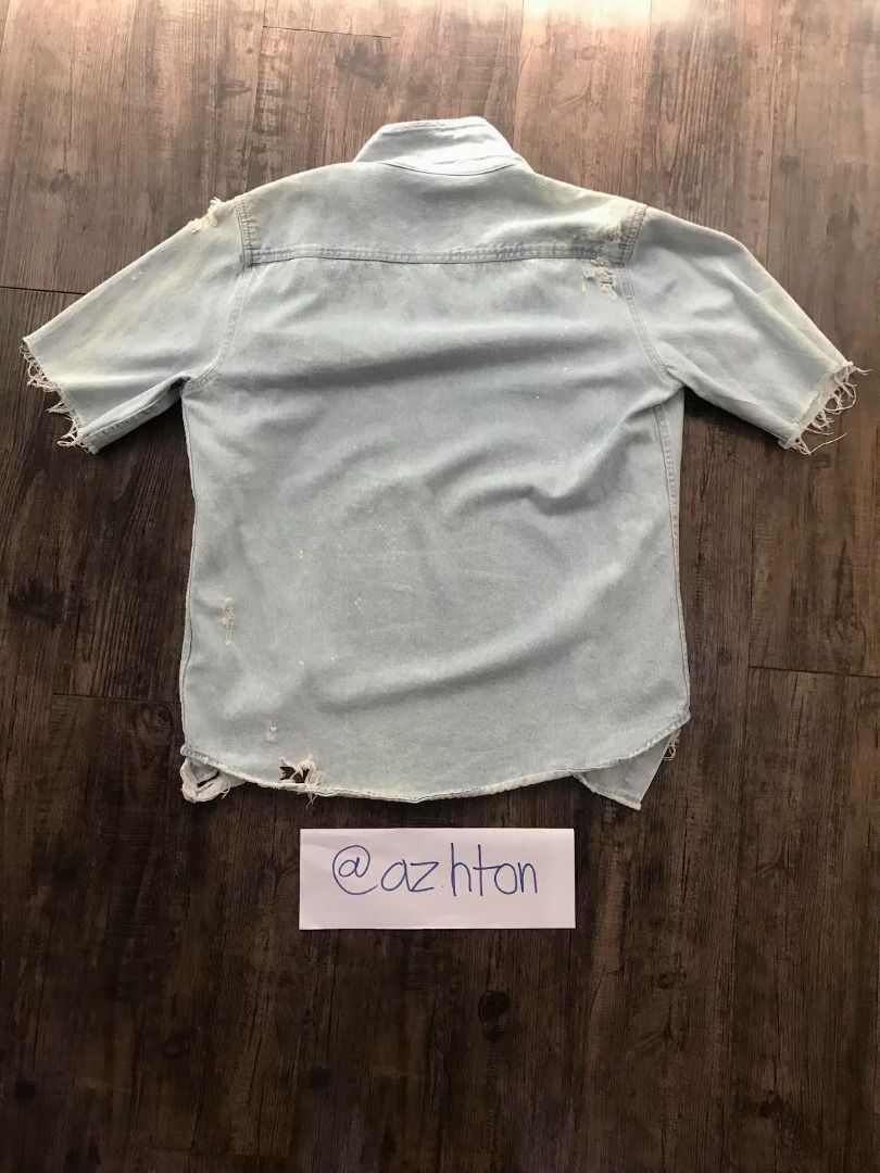 Zara Short Sleeve Graffiti Denim Jacket, Men's Fashion, Coats, Jackets