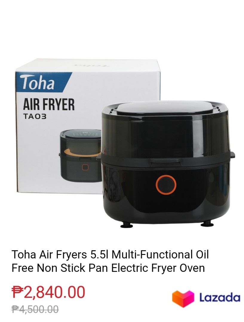 2nd Hand Toha Air Fryer 5.5L, TV & Home Appliances, Kitchen Appliances