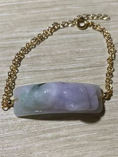 緬甸玉春帶彩貔貅手排