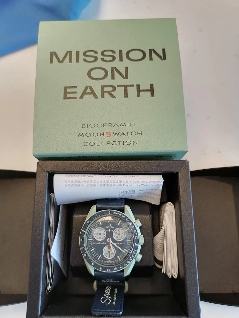 香港行貨Omega Swatch Earth 🌍 改Perpetual 膠帶, 名牌, 手錶- Carousell