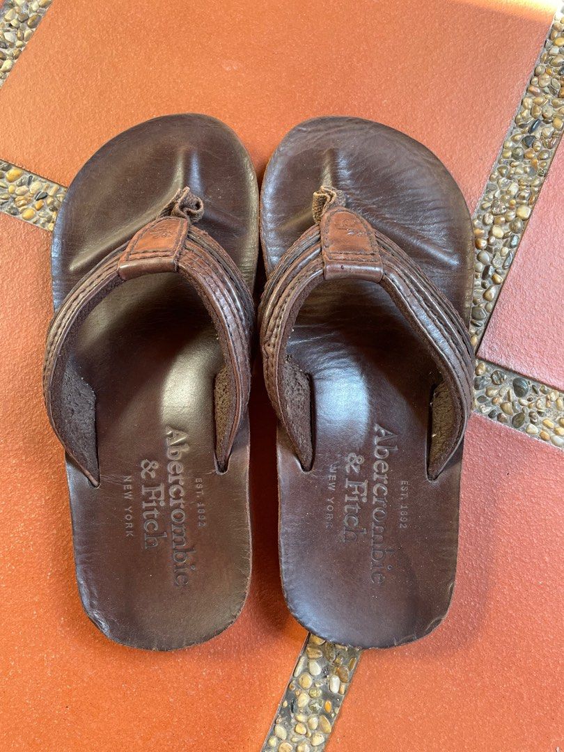 Abercrombie leather flip flops store