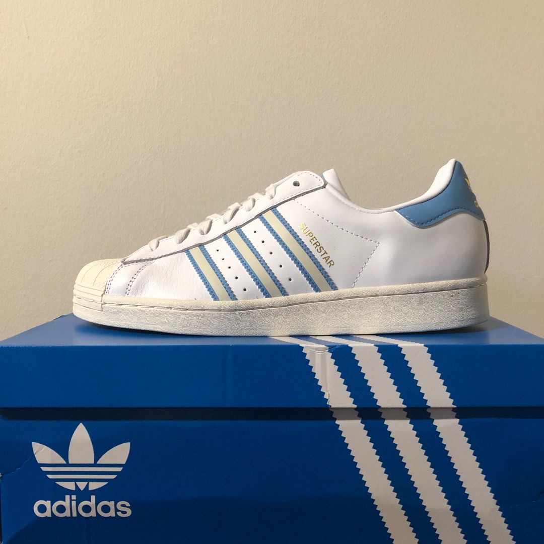 Light blue superstar mens clearance