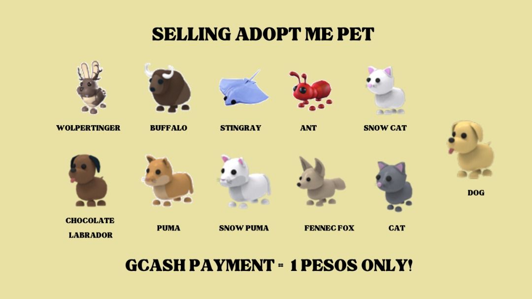 ADOPT ME COMMON PETS, Video Gaming, Gaming Accessories, In