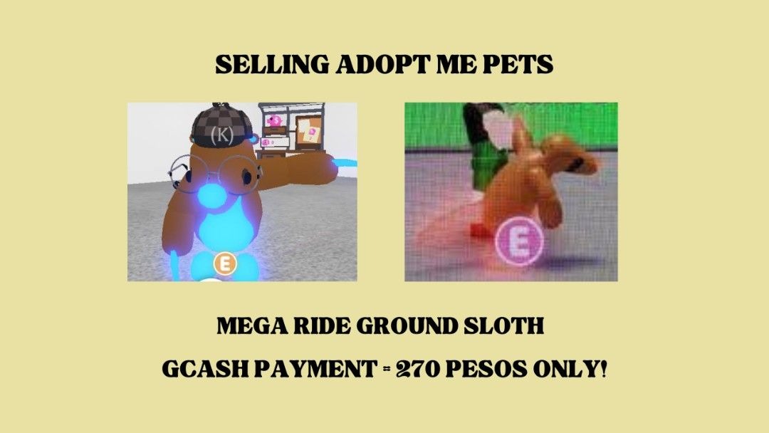 ADOPT ME GROUND SLOTH, Video Gaming, Gaming Accessories, In-Game