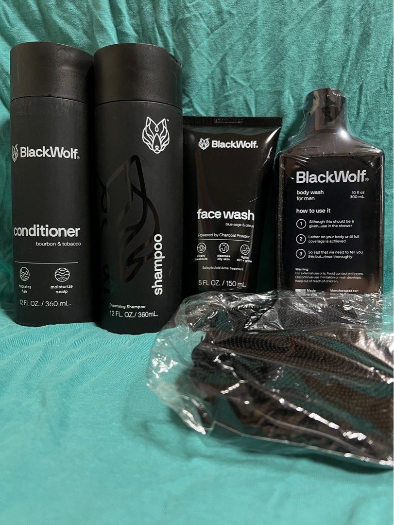 Authentic Black wolf nation face shower bundle set 1 Charcoal Body Wash