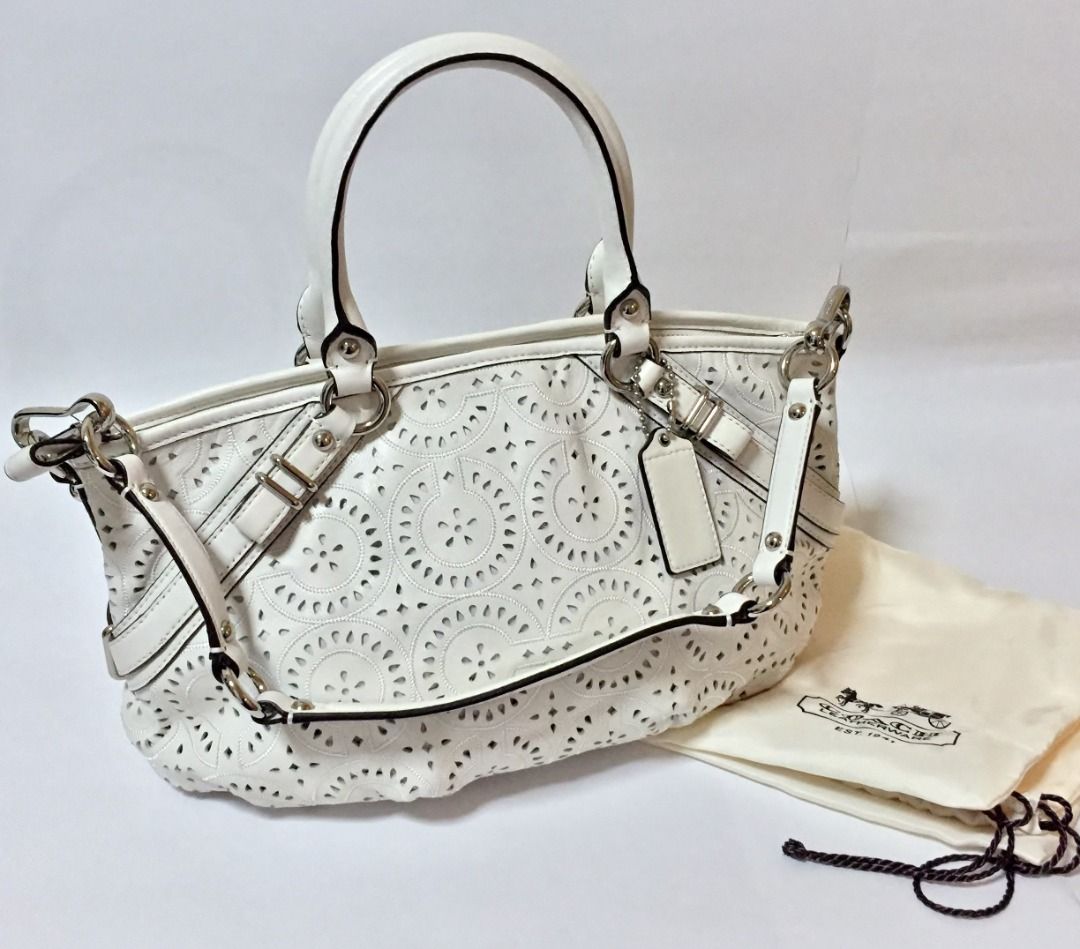 White laser cut bag sale
