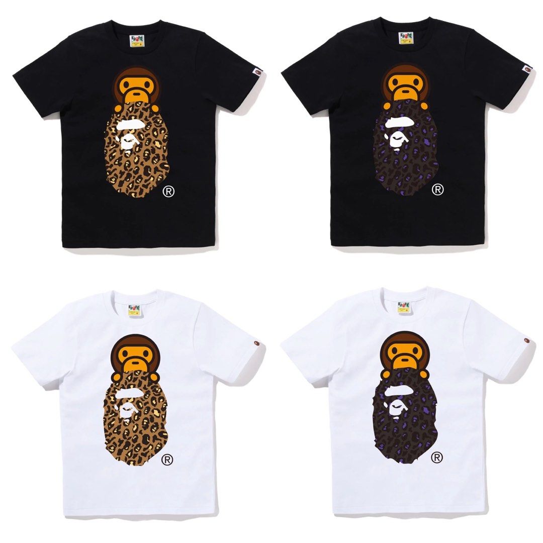 BAPE LEOPARD MILO ON APE HEAD TEE, Women's Fashion, Tops, Blouses