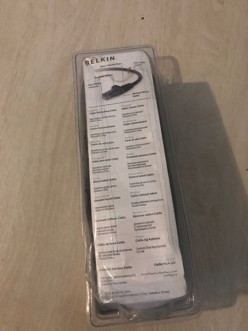 Belkin cat5e networking cable (Category: Cables & Adaptors) located in Navotas City. Submitted by mph_thrift (Listing ID 1200013208, Image 2). Description: 5 meters.