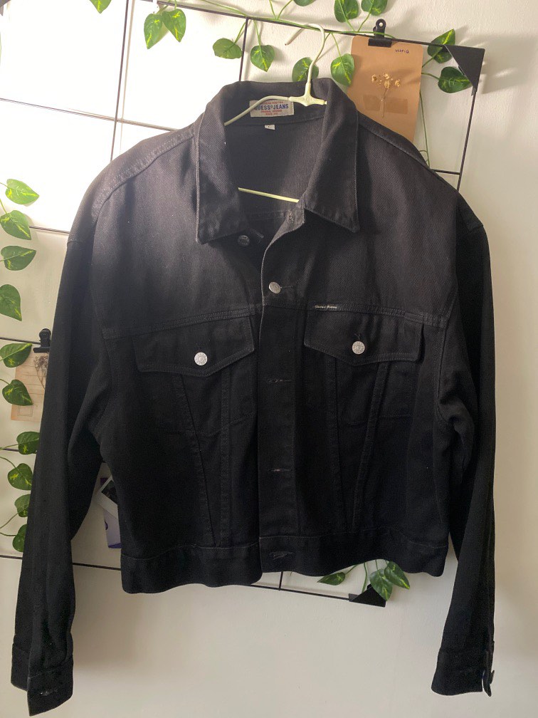 Guess black jean jacket discount