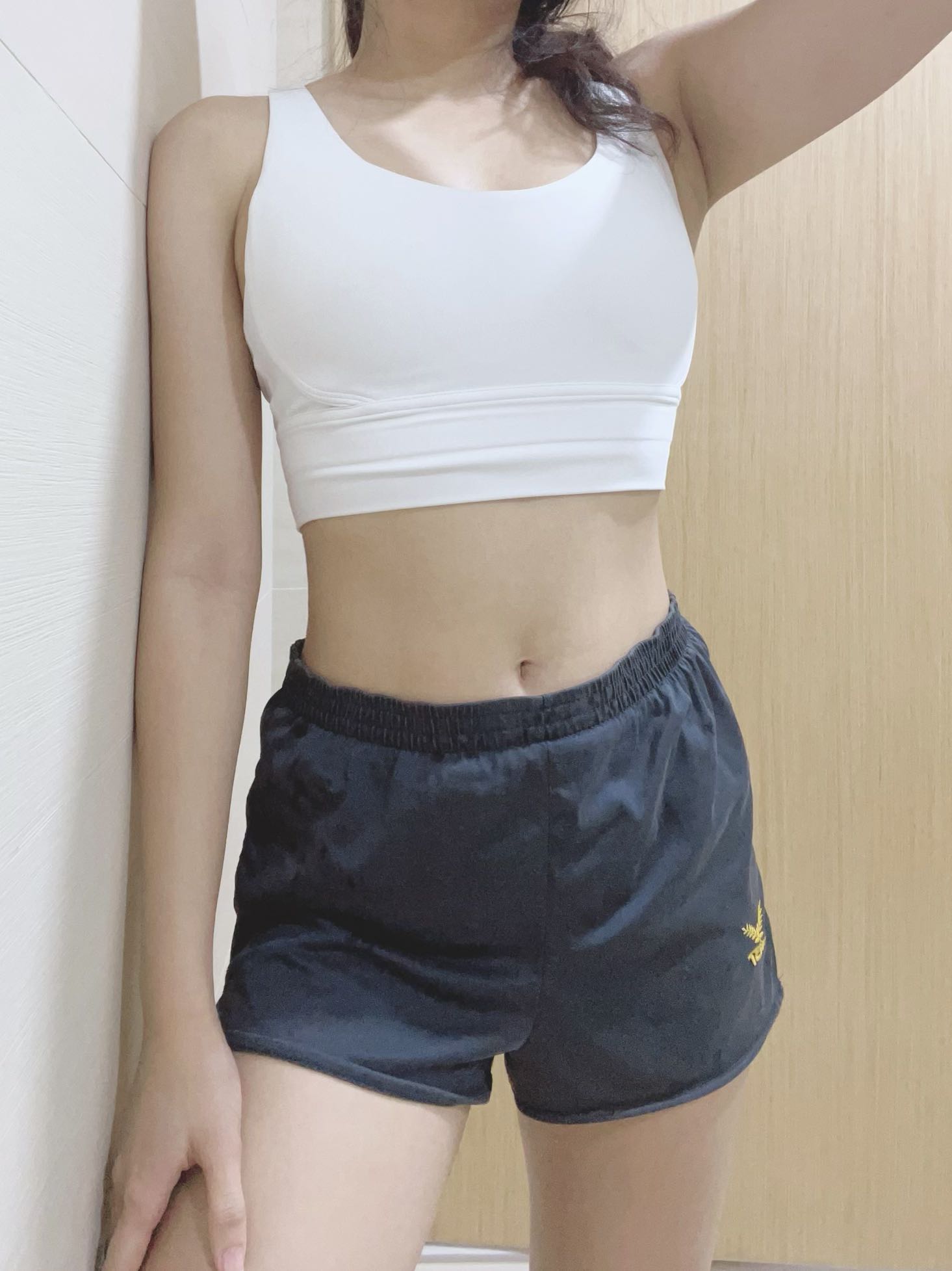 black fbt shorts straight cut fbts