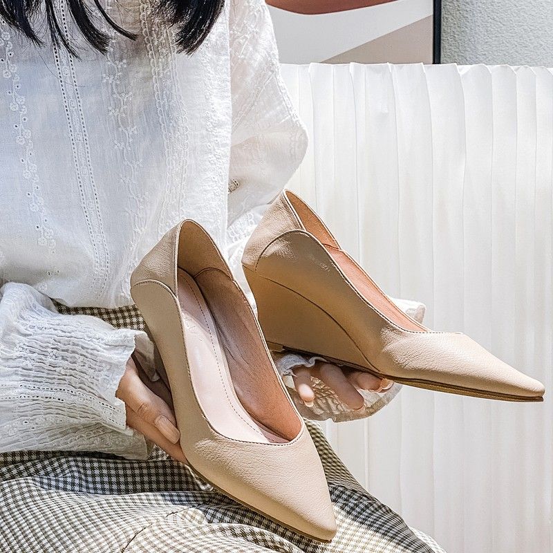 Wedge nude hotsell heels