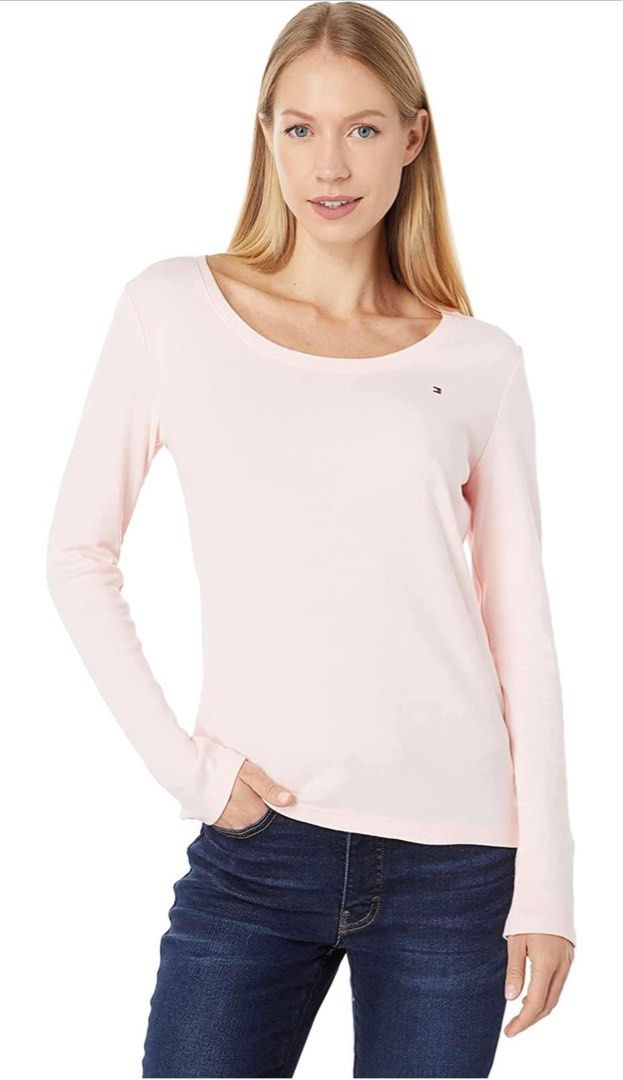 BNWT Tommy Hilfiger Light Pink Long Sleeve Top XL Women s Fashion Tops Longsleeves on Carousell