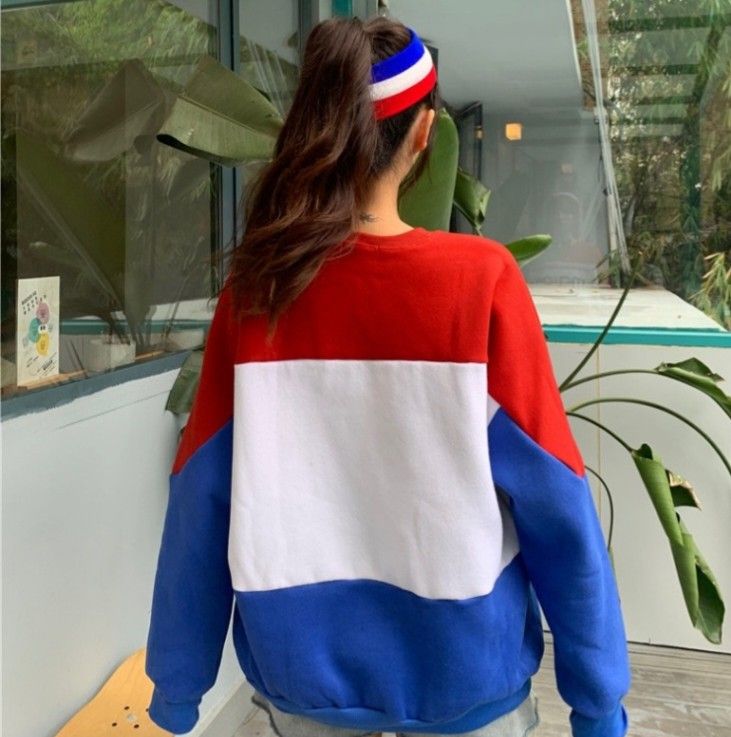 FREE SIZE UNISEX RED BLUE OVERSIZE SWEATER Women s Fashion
