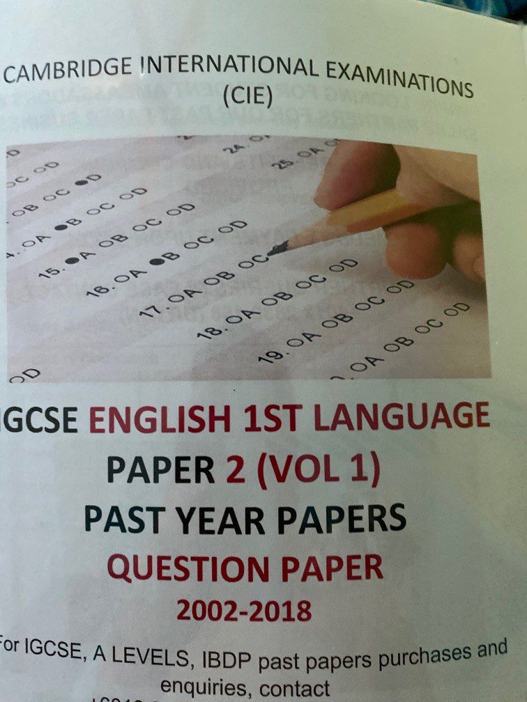 Cambridge igcse cie english first language past year paper hobbies