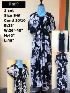 Cardigan with dress(black&floral cardigan)