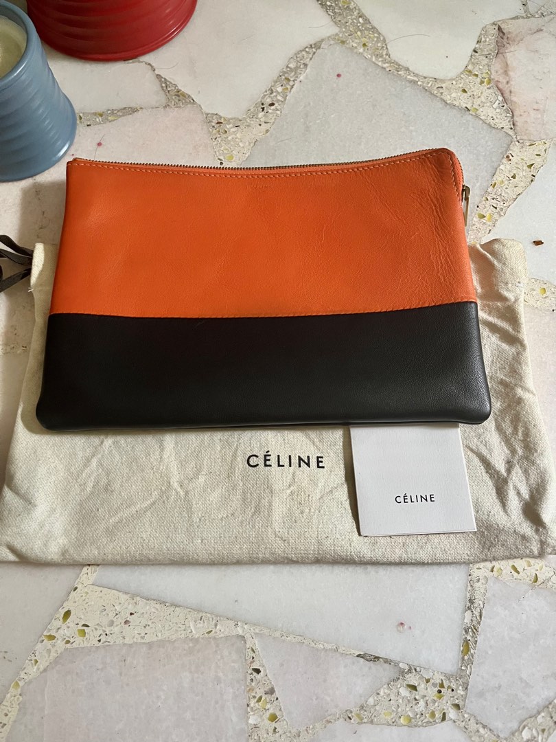 Celine outlet bicolor clutch