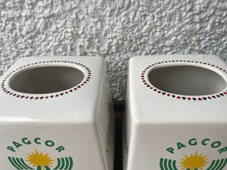 Casino Theme Ceramic Tissue or Toilet Paper Holder Set of 2