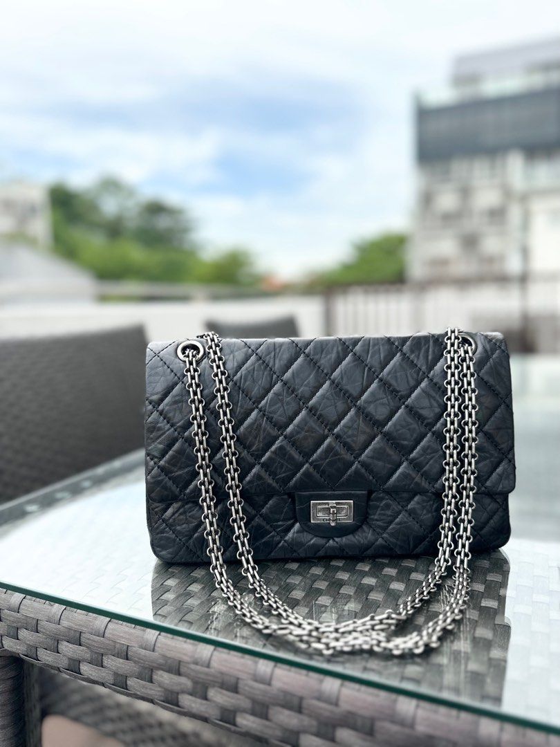 Chanel 2.55 Reissue 226 Black PHW, Luxury, Bags & Wallets on Carousell
