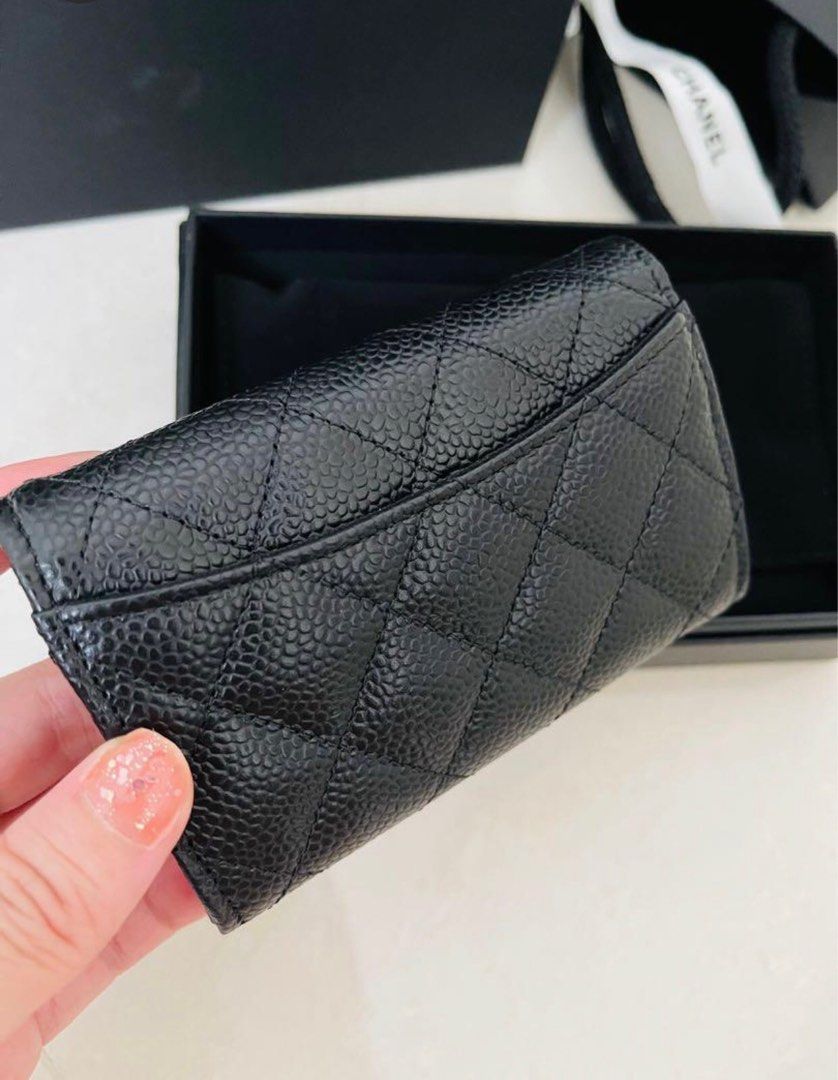 Chanel Classic Flap Card Holder in Black Caviar Leather, Silver Hardware,  Men's Fashion, Watches & Accessories, Wallets & Card Holders on Carousell